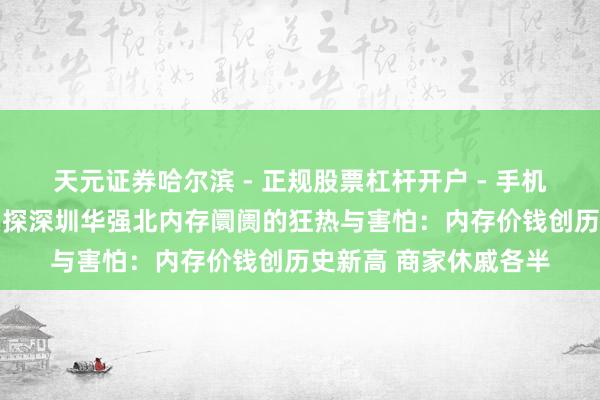 天元证券哈尔滨 - 正规股票杠杆开户 - 手机炒股怎么配资注册 实探深圳华强北内存阛阓的狂热与害怕：内存价钱创历史新高 商家休戚各半
