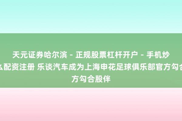 天元证券哈尔滨 - 正规股票杠杆开户 - 手机炒股怎么配资注册 乐谈汽车成为上海申花足球俱乐部官方勾合股伴