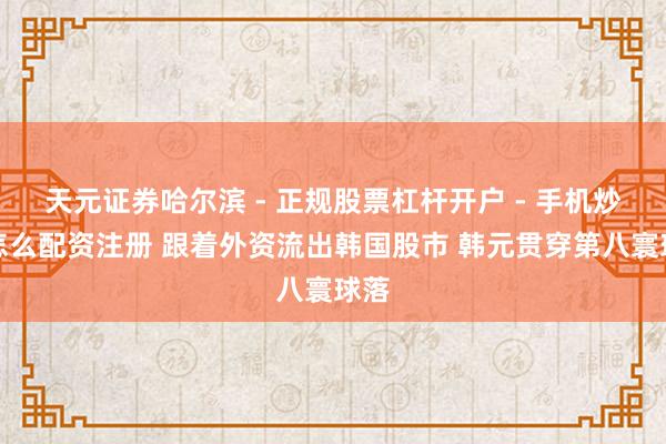 天元证券哈尔滨 - 正规股票杠杆开户 - 手机炒股怎么配资注册 跟着外资流出韩国股市 韩元贯穿第八寰球落