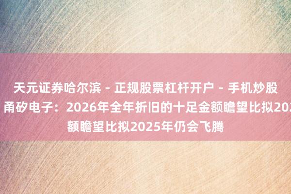 天元证券哈尔滨 - 正规股票杠杆开户 - 手机炒股怎么配资注册 甬矽电子：2026年全年折旧的十足金额瞻望比拟2025年仍会飞腾